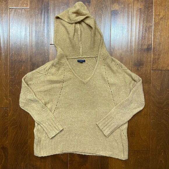 American Eagle Jeggin Fit Brown Tan Hooded Sweater Women's Size Medium - Picture 3 of 9